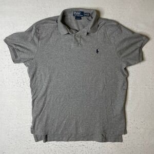Polo Ralph‎ Lauren Custom Fit Gray Short Sleeve Polo Shirt Men's L